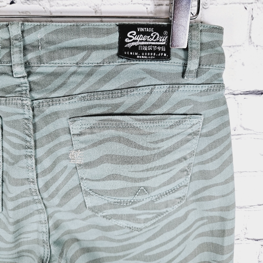 SUPERDRY | Standard Blue Skinny zebra animal print jeans